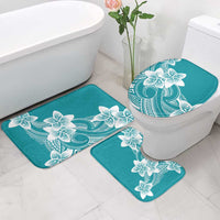 Polynesian Plumeria Flowers Tribal Bathroom Set Pacific Tattoo Teal Style LT9 - Polynesian Pride