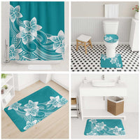 Polynesian Plumeria Flowers Tribal Bathroom Set Pacific Tattoo Teal Style LT9 - Polynesian Pride