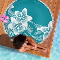Polynesian Plumeria Flowers Tribal Beach Blanket Pacific Tattoo Teal Style LT9 - Polynesian Pride