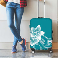 Polynesian Plumeria Flowers Tribal Luggage Cover Pacific Tattoo Teal Style LT9 - Polynesian Pride