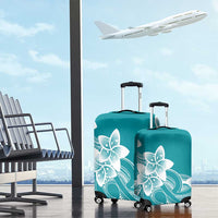 Polynesian Plumeria Flowers Tribal Luggage Cover Pacific Tattoo Teal Style LT9 - Polynesian Pride