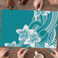 Polynesian Plumeria Flowers Tribal Puzzle Pacific Tattoo Teal Style LT9 - Polynesian Pride