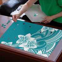 Polynesian Plumeria Flowers Tribal Puzzle Pacific Tattoo Teal Style LT9 - Polynesian Pride