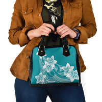 Polynesian Plumeria Flowers Tribal Shoulder Handbag Pacific Tattoo Teal Style LT9 - Polynesian Pride