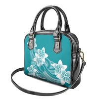 Polynesian Plumeria Flowers Tribal Shoulder Handbag Pacific Tattoo Teal Style LT9 - Polynesian Pride