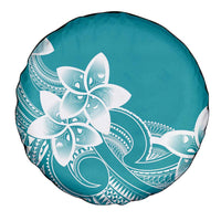 Polynesian Plumeria Flowers Tribal Spare Tire Cover Pacific Tattoo Teal Style LT9 - Polynesian Pride