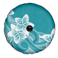 Polynesian Plumeria Flowers Tribal Spare Tire Cover Pacific Tattoo Teal Style LT9 - Polynesian Pride