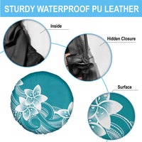 Polynesian Plumeria Flowers Tribal Spare Tire Cover Pacific Tattoo Teal Style LT9 - Polynesian Pride