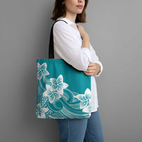 Polynesian Plumeria Flowers Tribal Tote Bag Pacific Tattoo Teal Style LT9 - Polynesian Pride