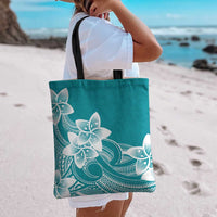 Polynesian Plumeria Flowers Tribal Tote Bag Pacific Tattoo Teal Style LT9 - Polynesian Pride