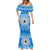 Personalised Fiji Marau Na Kerisimasi Mermaid Dress Merry Christmas Tapa Pattern Blue Style LT9 - Polynesian Pride