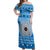 Personalised Fiji Marau Na Kerisimasi Off Shoulder Maxi Dress Merry Christmas Tapa Pattern Blue Style LT9 Women Red - Polynesian Pride