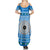 Personalised Fiji Marau Na Kerisimasi Summer Maxi Dress Merry Christmas Tapa Pattern Blue Style LT9 - Polynesian Pride