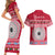 Personalised Fiji Marau Na Kerisimasi Couples Matching Short Sleeve Bodycon Dress and Hawaiian Shirt Merry Christmas Tapa Pattern Red Style LT9 - Polynesian Pride