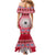 Personalised Fiji Marau Na Kerisimasi Mermaid Dress Merry Christmas Tapa Pattern Red Style LT9 - Polynesian Pride