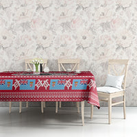 Personalised Fiji Marau Na Kerisimasi Tablecloth Merry Christmas Tapa Pattern Red Style LT9 - Polynesian Pride