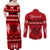 Personalised Tonga Kilisimasi Fiefia Couples Matching Off Shoulder Maxi Dress and Long Sleeve Button Shirt Merry Christmas with Turtle Ngatu Pattern LT9 - Polynesian Pride