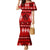 Personalised Tonga Kilisimasi Fiefia Family Matching Mermaid Dress and Hawaiian Shirt Merry Christmas with Turtle Ngatu Pattern LT9 Mom's Dress Red - Polynesian Pride