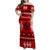 Personalised Tonga Kilisimasi Fiefia Family Matching Off Shoulder Maxi Dress and Hawaiian Shirt Merry Christmas with Turtle Ngatu Pattern LT9 Mom's Dress Red - Polynesian Pride