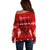 Personalised Tonga Kilisimasi Fiefia Off Shoulder Sweater Merry Christmas with Turtle Ngatu Pattern LT9 - Polynesian Pride