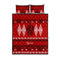 Personalised Tonga Kilisimasi Fiefia Quilt Bed Set Merry Christmas with Turtle Ngatu Pattern LT9 Red - Polynesian Pride