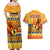 PNG Hamamas Krismas Couples Matching Off Shoulder Maxi Dress and Hawaiian Shirt Papua New Guinea Bird Of Paradise Merry Christmas Gold Style LT9 - Polynesian Pride