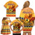 PNG Hamamas Krismas Family Matching Off Shoulder Short Dress and Hawaiian Shirt Papua New Guinea Bird Of Paradise Merry Christmas Gold Style LT9 - Polynesian Pride