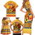 PNG Hamamas Krismas Family Matching Short Sleeve Bodycon Dress and Hawaiian Shirt Papua New Guinea Bird Of Paradise Merry Christmas Gold Style LT9 - Polynesian Pride