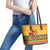 PNG Hamamas Krismas Leather Tote Bag Papua New Guinea Bird Of Paradise Merry Christmas Gold Style LT9 - Polynesian Pride