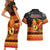 PNG Hamamas Krismas Couples Matching Short Sleeve Bodycon Dress and Hawaiian Shirt Papua New Guinea Bird Of Paradise Merry Christmas Black Style LT9 - Polynesian Pride