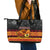 PNG Hamamas Krismas Leather Tote Bag Papua New Guinea Bird Of Paradise Merry Christmas Black Style LT9 - Polynesian Pride