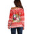 Personalised Hawaii Mele Kalikimaka Off Shoulder Sweater Santa Beach Merry Christmas LT9 - Polynesian Pride