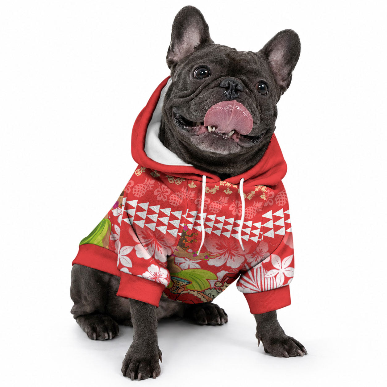 Hawaii Mele Kalikimaka Pet Hoodie Santa Claus and Hula Dancing Merry Christmas LT9 - Polynesian Pride