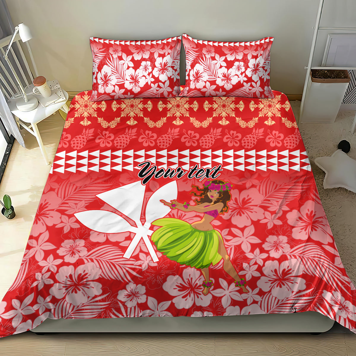 Personalised Hawaii Mele Kalikimaka Bedding Set Santa Claus and Hula Dancing Merry Christmas LT9 - Polynesian Pride