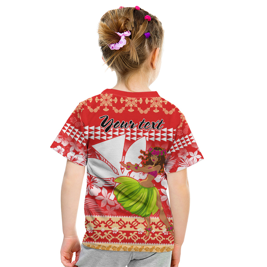 Personalised Hawaii Mele Kalikimaka Kid T Shirt Santa Claus and Hula Dancing Merry Christmas LT9 - Polynesian Pride