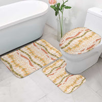 Hawaiian Ohia Lehua Lei Bathroom Set Plaid Palaka Ahiehie Pattern LT9 - Polynesian Pride