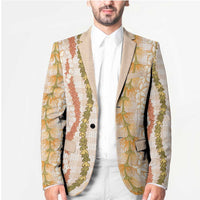 Hawaiian Ohia Lehua Lei Blazer Plaid Palaka Ahiehie Pattern LT9 - Polynesian Pride