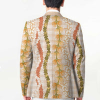 Hawaiian Ohia Lehua Lei Blazer Plaid Palaka Ahiehie Pattern LT9 - Polynesian Pride