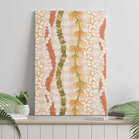 Hawaiian Ohia Lehua Lei Canvas Wall Art Plaid Palaka Ahiehie Pattern LT9 - Polynesian Pride