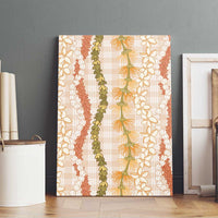 Hawaiian Ohia Lehua Lei Canvas Wall Art Plaid Palaka Ahiehie Pattern LT9 - Polynesian Pride