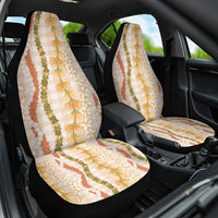 Hawaiian Ohia Lehua Lei Car Seat Cover Plaid Palaka Ahiehie Pattern LT9 One Size Beige - Polynesian Pride