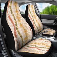Hawaiian Ohia Lehua Lei Car Seat Cover Plaid Palaka Ahiehie Pattern LT9 - Polynesian Pride