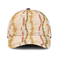 Hawaiian Ohia Lehua Lei Classic Cap Plaid Palaka Ahiehie Pattern LT9 Universal Fit Beige - Polynesian Pride