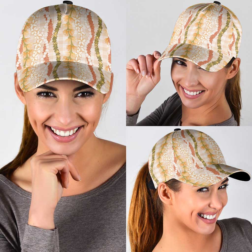 Hawaiian Ohia Lehua Lei Classic Cap Plaid Palaka Ahiehie Pattern LT9 - Polynesian Pride