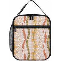 Hawaiian Ohia Lehua Lei Lunch Bag Plaid Palaka Ahiehie Pattern