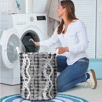 Hawaiian Ohia Lehua Lei Laundry Basket Plaid Palaka Eleele Pattern LT9 - Polynesian Pride