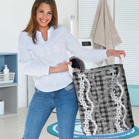 Hawaiian Ohia Lehua Lei Laundry Basket Plaid Palaka Eleele Pattern LT9 - Polynesian Pride