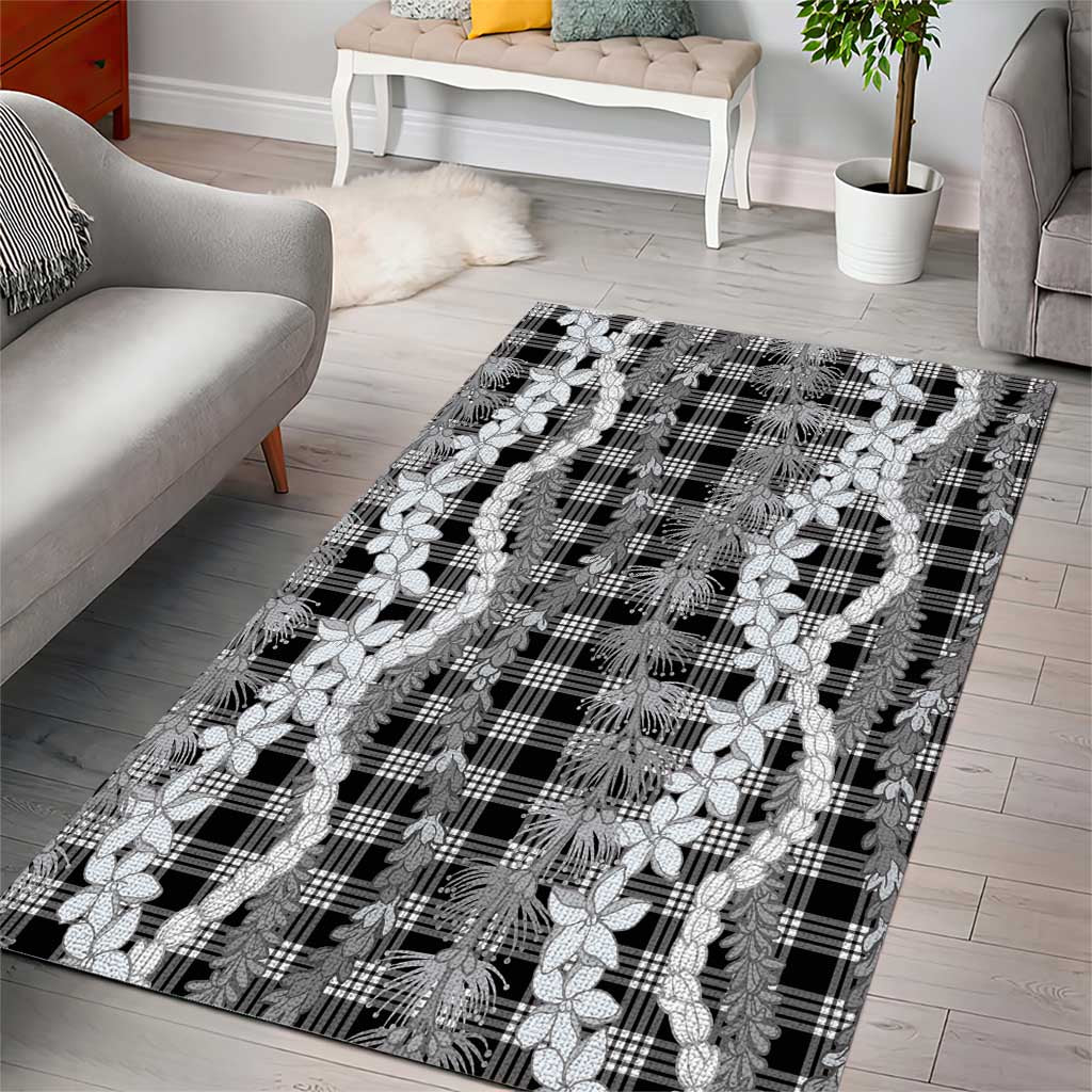 Hawaiian Ohia Lehua Lei Area Rug Plaid Palaka Eleele Pattern LT9 - Polynesian Pride