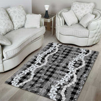 Hawaiian Ohia Lehua Lei Area Rug Plaid Palaka Eleele Pattern LT9 - Polynesian Pride