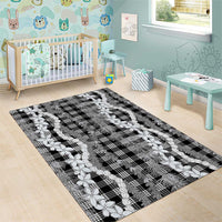 Hawaiian Ohia Lehua Lei Area Rug Plaid Palaka Eleele Pattern LT9 - Polynesian Pride